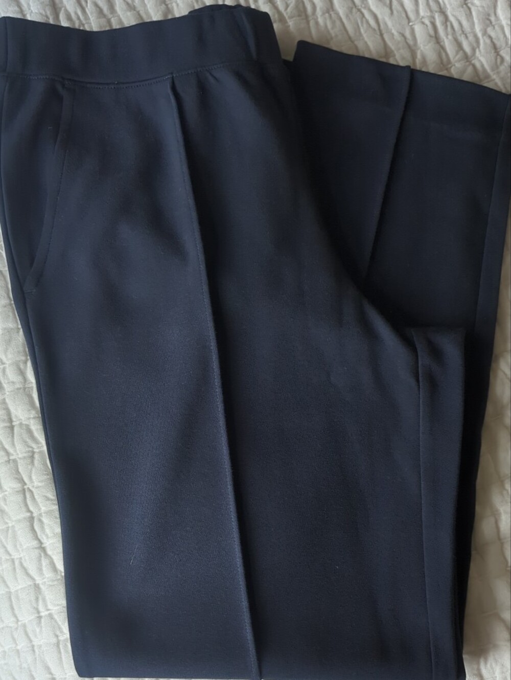 J. Crew Navy Straight-Leg Pleated Dress Pants